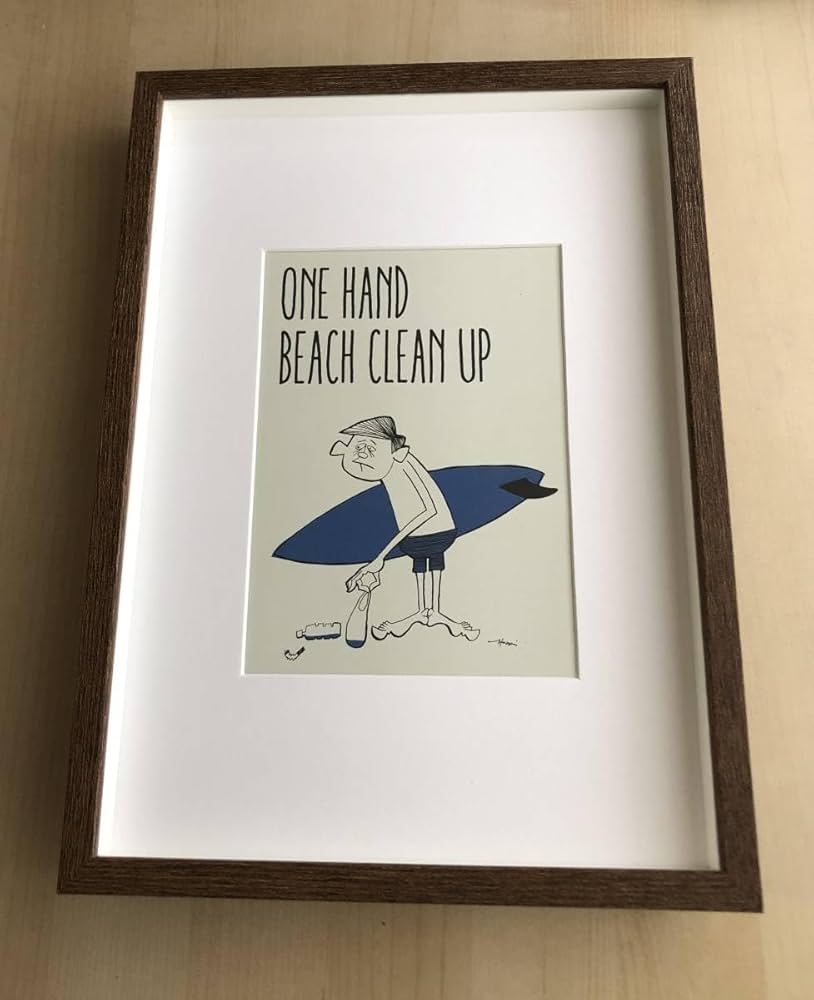 Amazon.co.jp: kj額装品 花井祐介 ビーチクリーン イラスト A4サイズ額