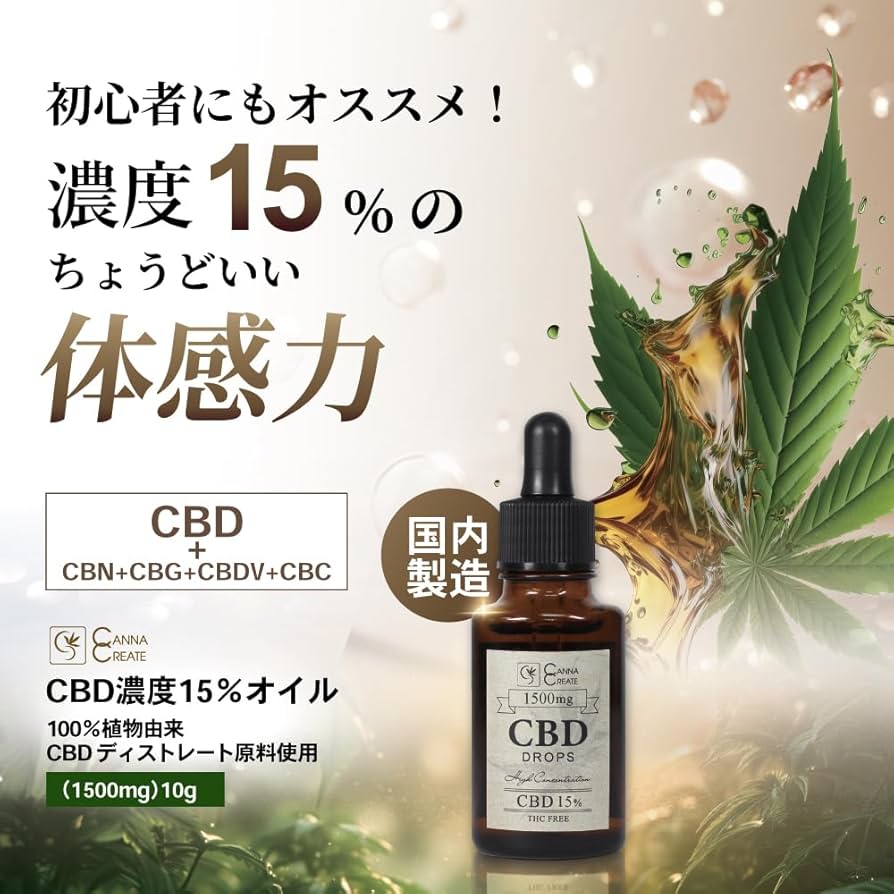 Amazon | CANNA CREATE CBD オイル 15％ 高濃度 スイス産 ディ