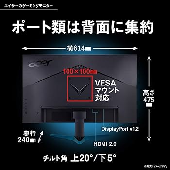 Amazon.co.jp: Acer VG270Kbmiipx Nitro 27-Inch Gaming Monitor 4K