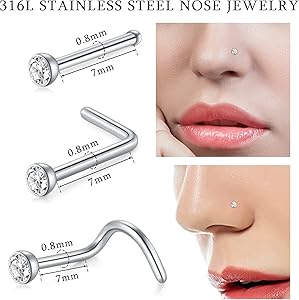 Amazon.com: JIESIBAO 22PCS Nose Piercing Kit, Piercing Needles