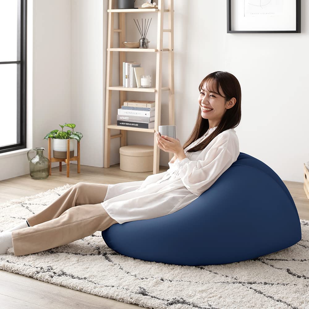 Amazon.co.jp: RASIK ビーズクッション 別売りカバー 洗える ネイビー