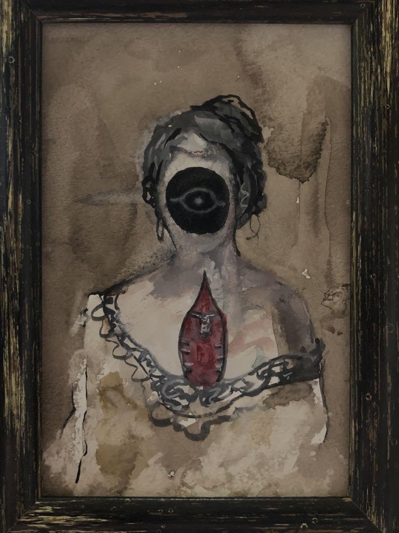 絵画一点物油絵30号コラージュmicchan￼作