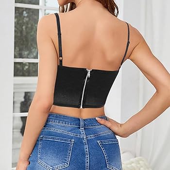 Amazon.com: Erinaco Women Fuzzy Fluffy Spaghetti Strap Crop Top