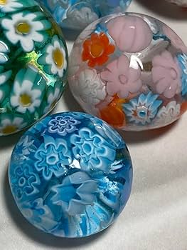 Amazon.co.jp: イタリア ガラス製ミルフィオリ風文鎮 ペーパーウェイト