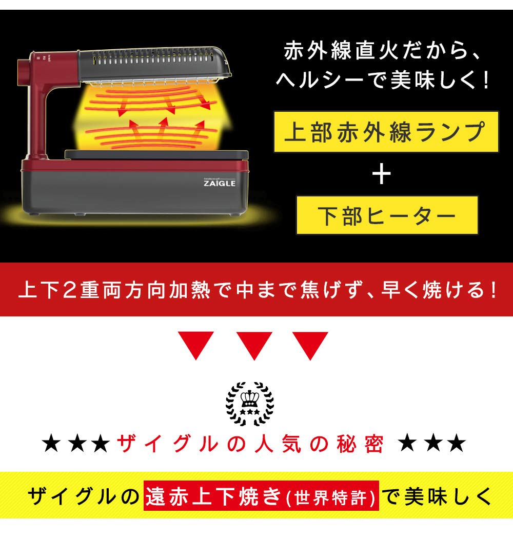 Amazon | ザイグル パーティー (ZAIGLE) 赤外線ロースター 焼き肉