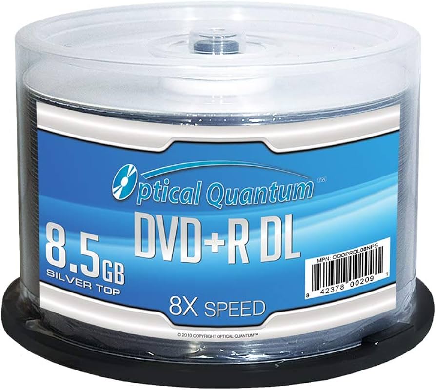 Amazon.com: Optical Quantum 8X 8.5GB DVD+R DL Double Layer Blank