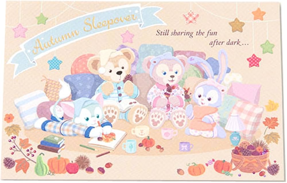 Amazon | ダッフィー オータムスリープオーバー ポストカード パジャマ