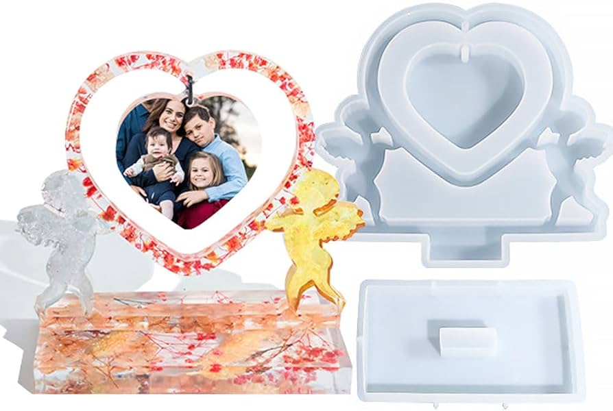 Amazon.co.jp: Finyoffiy ハートフォトフレーム 樹脂型 Love Heart