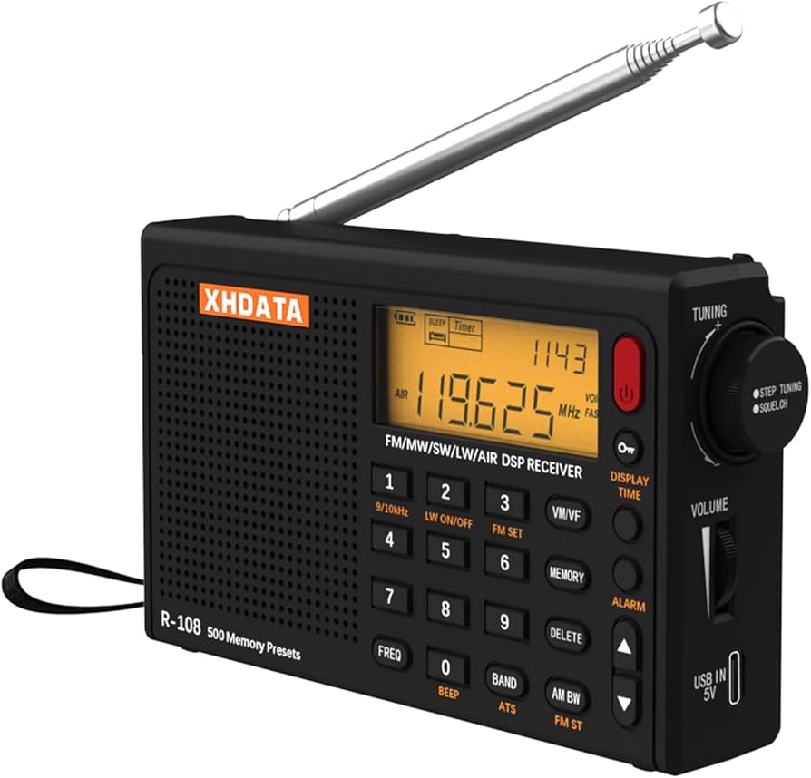 Amazon.co.jp: SIHUADON R108 小型短波ラジオ ポータブル 高感度受信