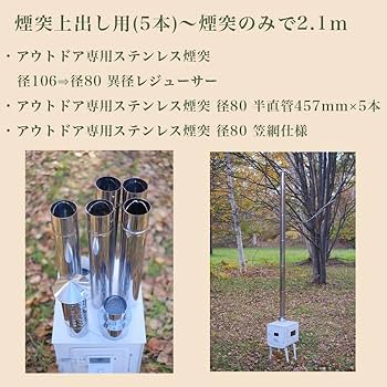 Amazon.co.jp: φ80 煙突セット 煙突横出し用（6本）【新保製作所
