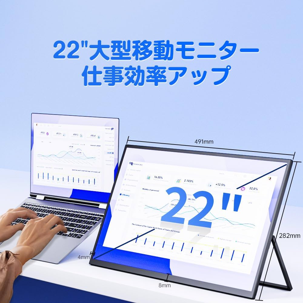 Amazon.co.jp: EVICIV QLED モバイルモニター 2K 22インチ 大画面