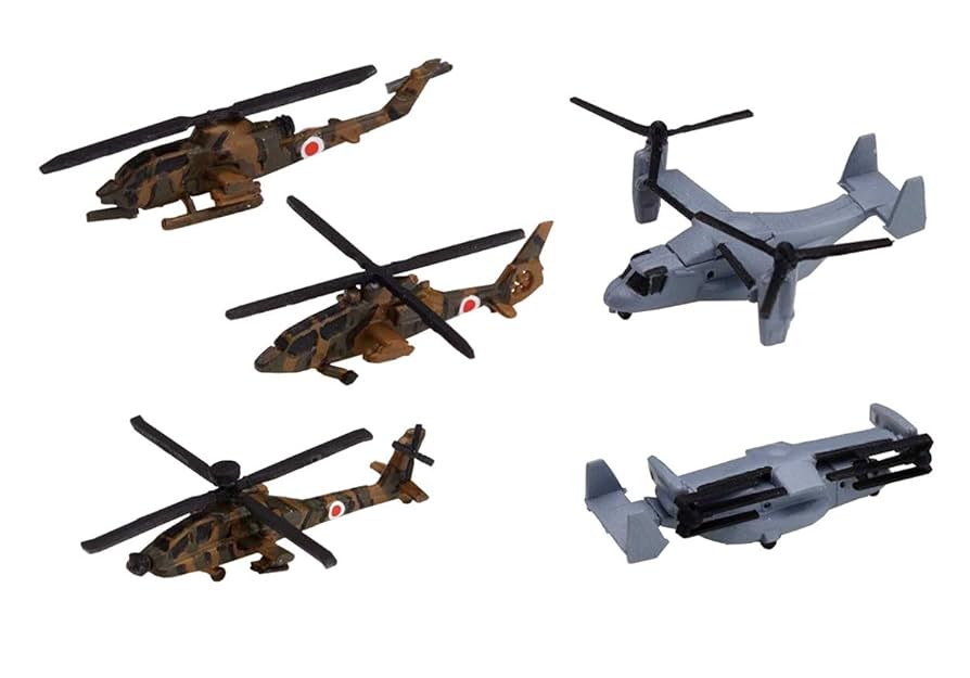 1/700 ヘリコプター6機と格納庫セット 1/700 ヘリコプター6機と格納庫