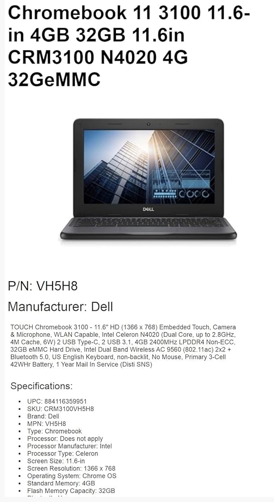Amazon.co.jp: Dell Chromebook 11 3100 2-in-1 Celeron N4000 2.6 GHz