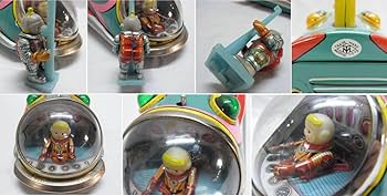 Amazon.co.jp: ビンテージ 動作品マスダヤ ブリキ ムーンロケットMOON