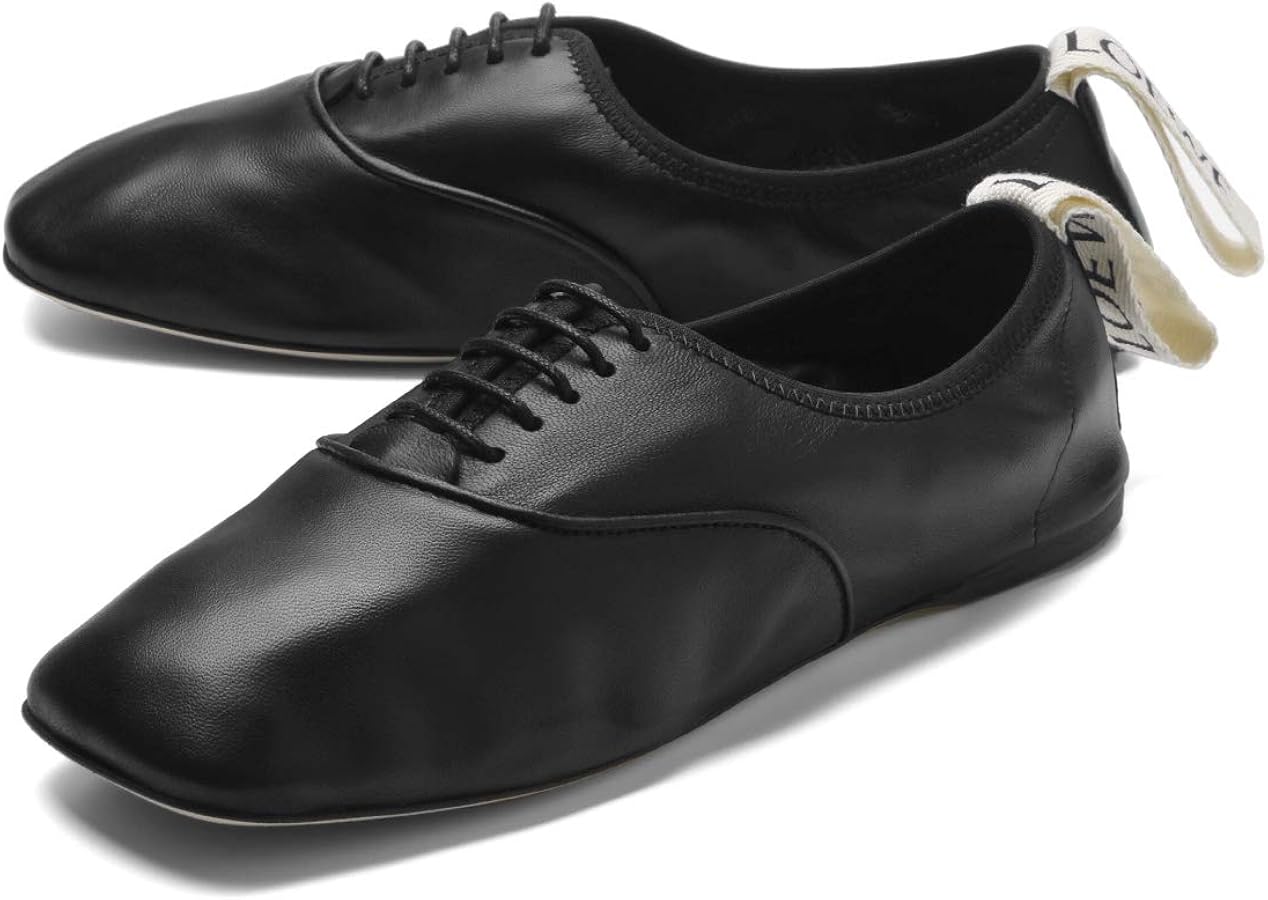 Amazon | [ロエベ] フラットシューズ SOFT DERBY ブラック 36