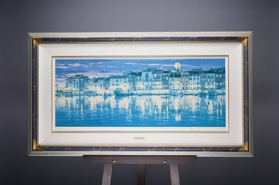 Amazon.co.jp: 真作 笹倉鉄平「サントロペ」限定リトグラフポスター 画