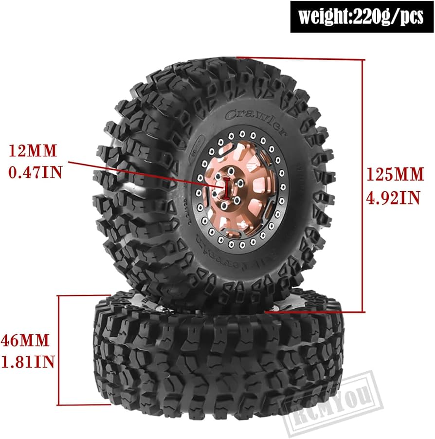 Amazon.com: RCMYou Rc 2.2 Inch Wheel Rims & Tires Wheels for 1/10