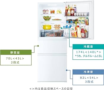 Amazon | 東芝 冷蔵庫 幅60㎝ 326L グレインホワイト GR-T33SC (WT) 3