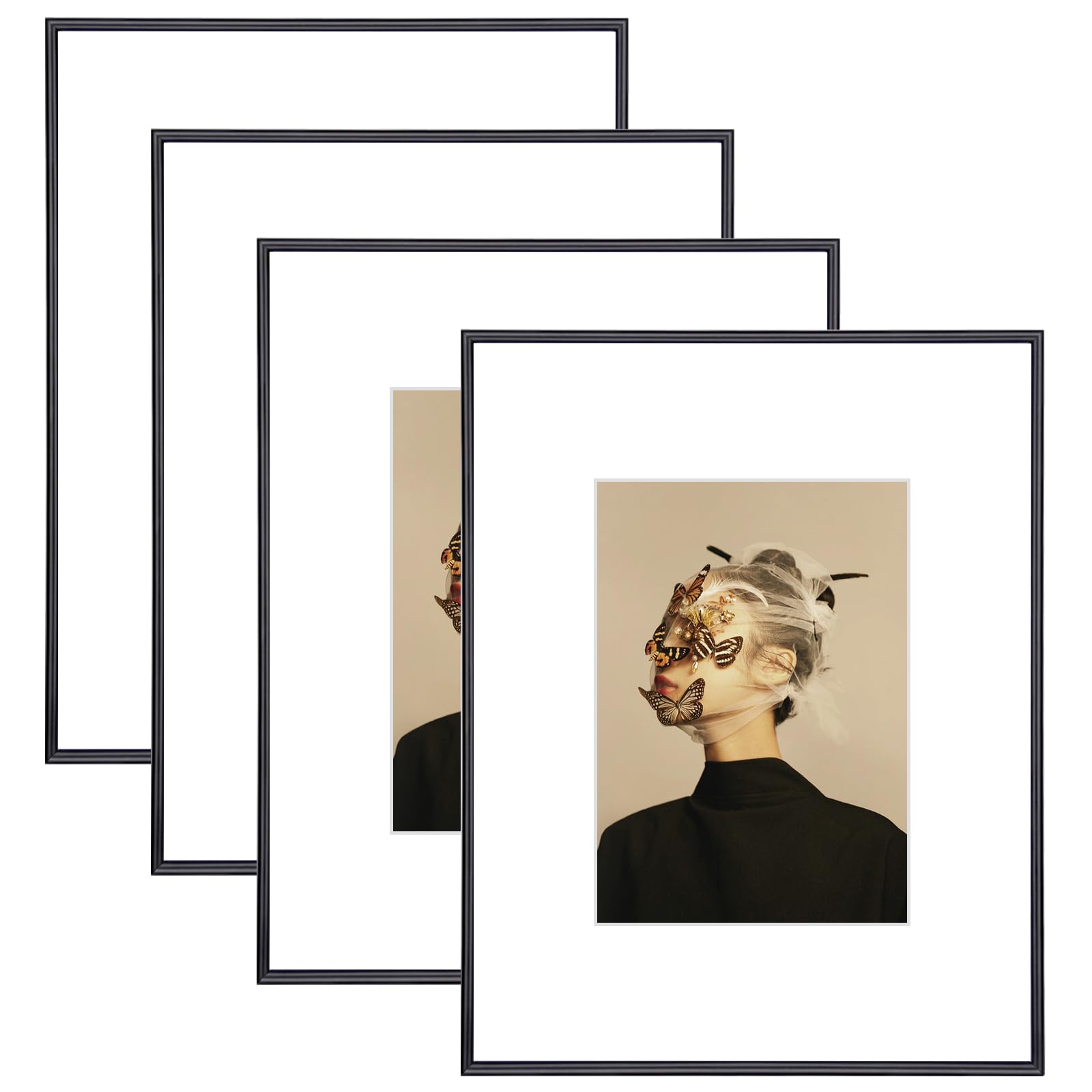 Amazon.com - Fkvat 11x14 Picture Frame Set of 4, Matted Black