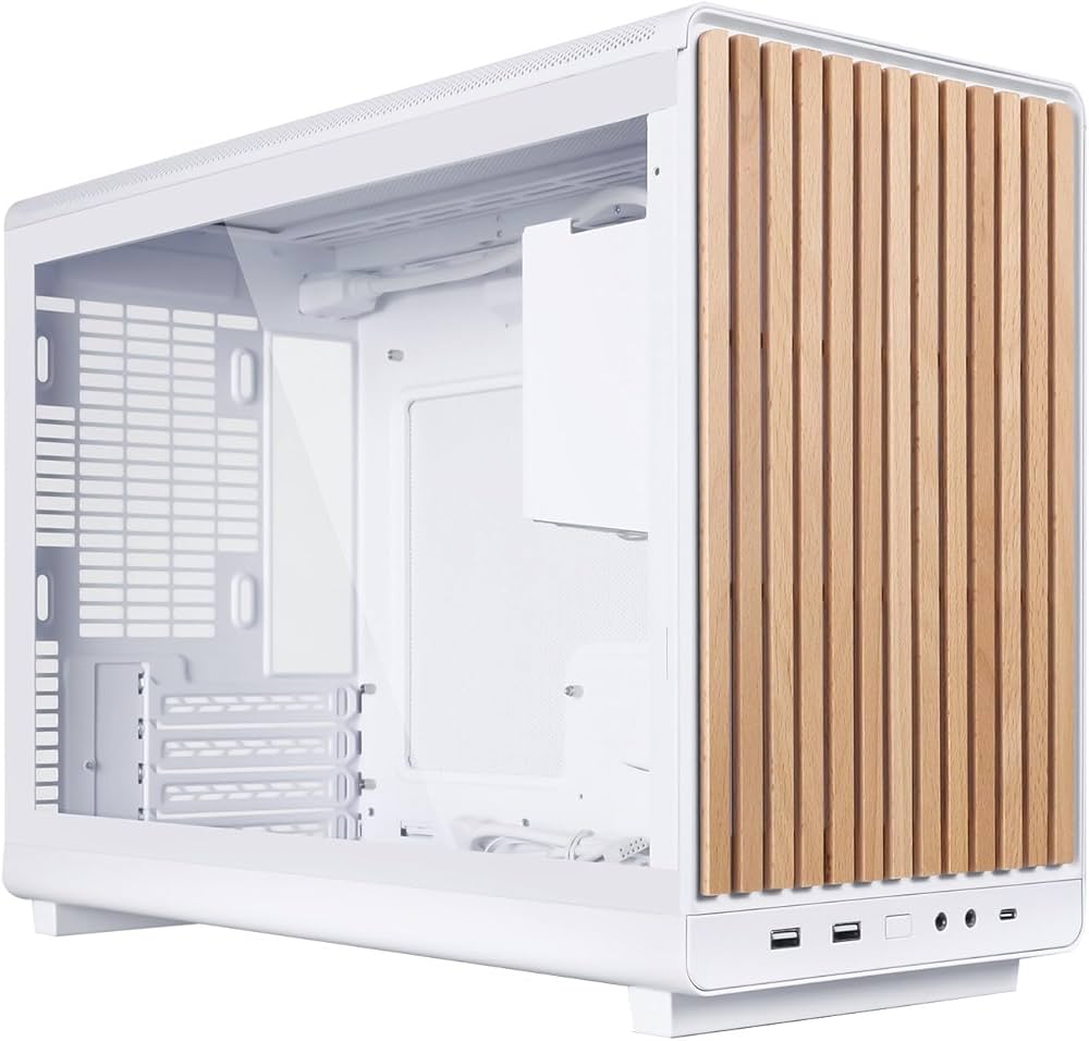 Amazon | LIANLI コンパクトPCケース A3-mATX-WDG White 木製フロント