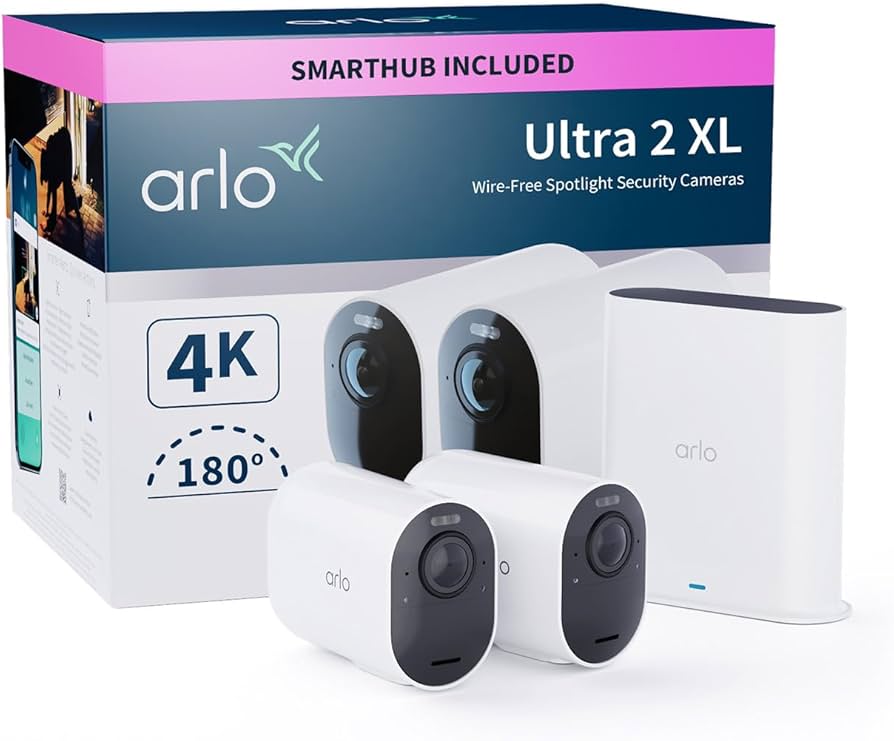 Arlo Ultra 2 XL Outdoor Security Camera, 4K UHD, Wireless CCTV, 12