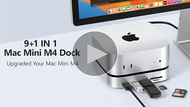 Amazon.com: Mac mini M4 Dock, 9 +1 in 1 Mac mini M4 Hub, SSD