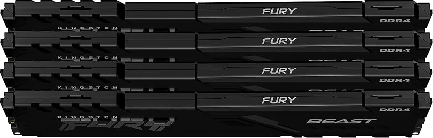 Kingston Fury Beast 32GB (4x8GB) 3200MHz DDR4 CL16 Desktop Memory