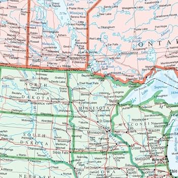 Amazon | 北米ウォールマップ - カナダのアトラス - 34インチ x 39