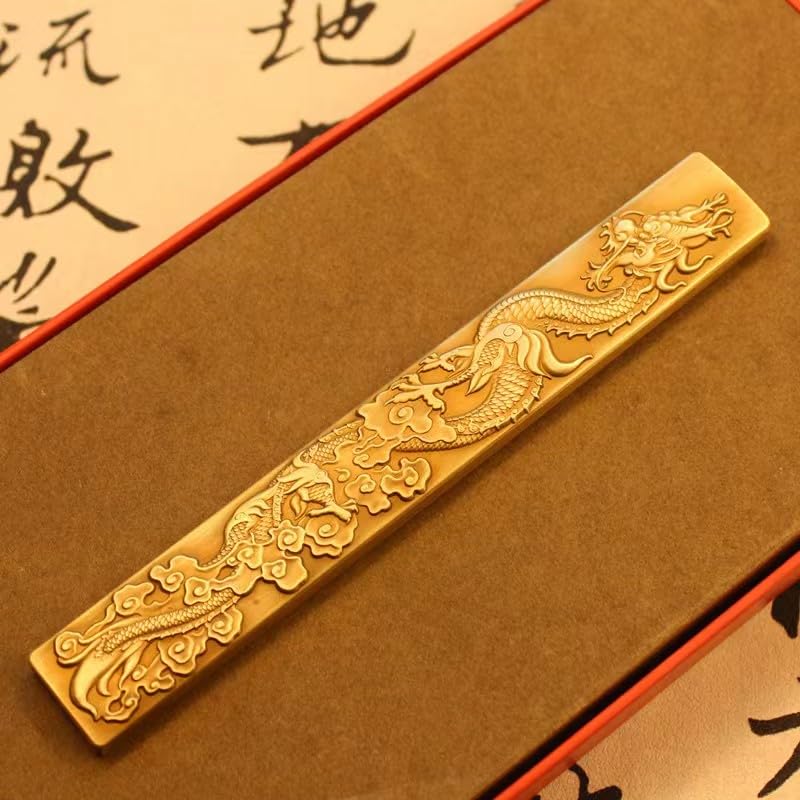 Amazon | 龍 文鎮 どう真鍮製 置いて使う文鎮 竜 ドラゴン 書道用品