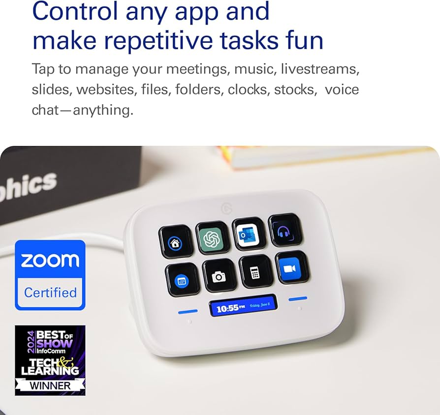 Elgato Stream Deck Neo – 8 Customizable Keys, 2 Touch Points