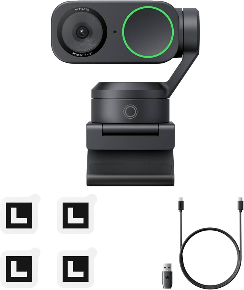 Insta360 Link 2 PTZ Gimbal de eixo duplo alimentado por IA 4K com