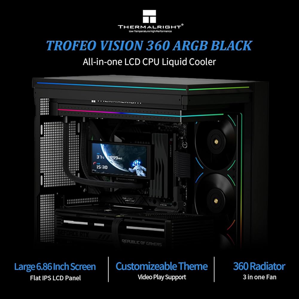Amazon.com: Thermalright Trofeo Vision 360 ARGB Black CPU Liqud