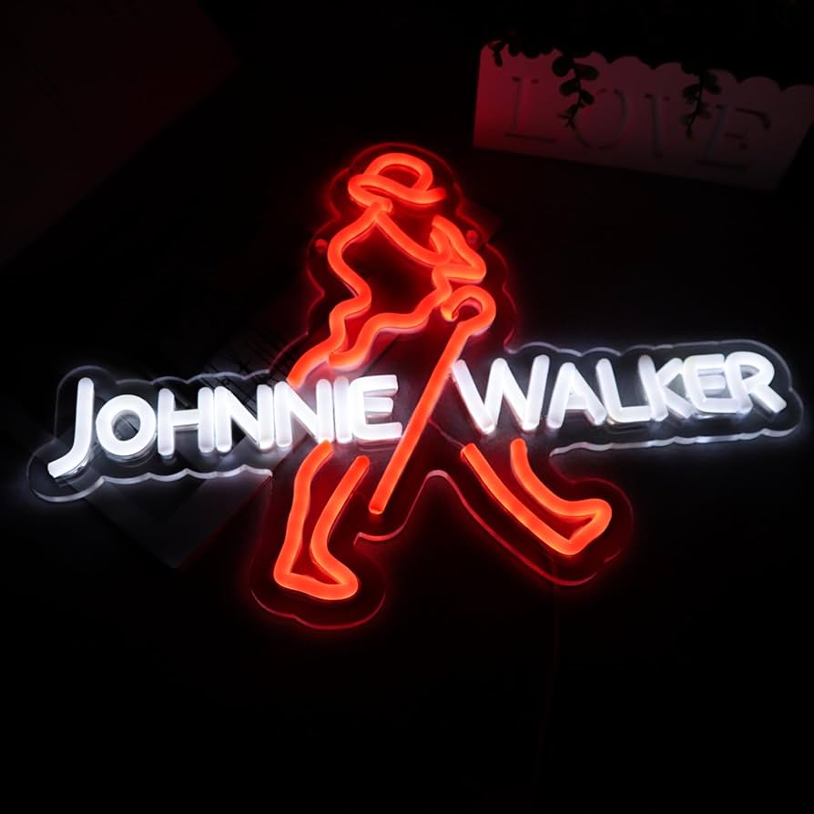 WonderfulLife Scotch Whisky Neon Sign for Johnnie Walker in Bar