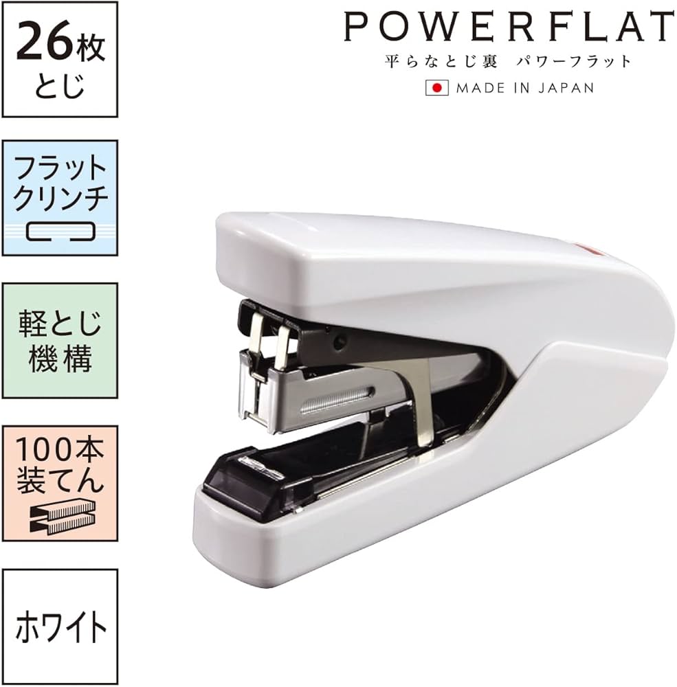 Amazon | マックス ホッチキス パワーフラット 26枚とじ ホワイト HD