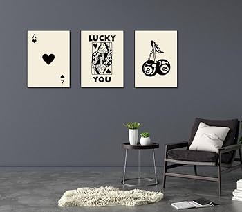 Amazon.com: MINI ZOZI Lucky You Poker Wall Decor Canvas Art