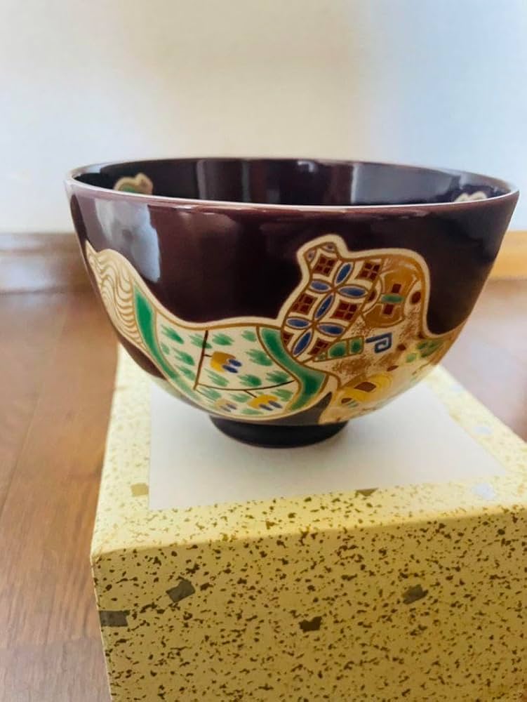 Amazon.co.jp: 茶道具 京焼 鈴木清安作 瓢箪紋茶碗 在銘品 抹茶碗 瓢絵