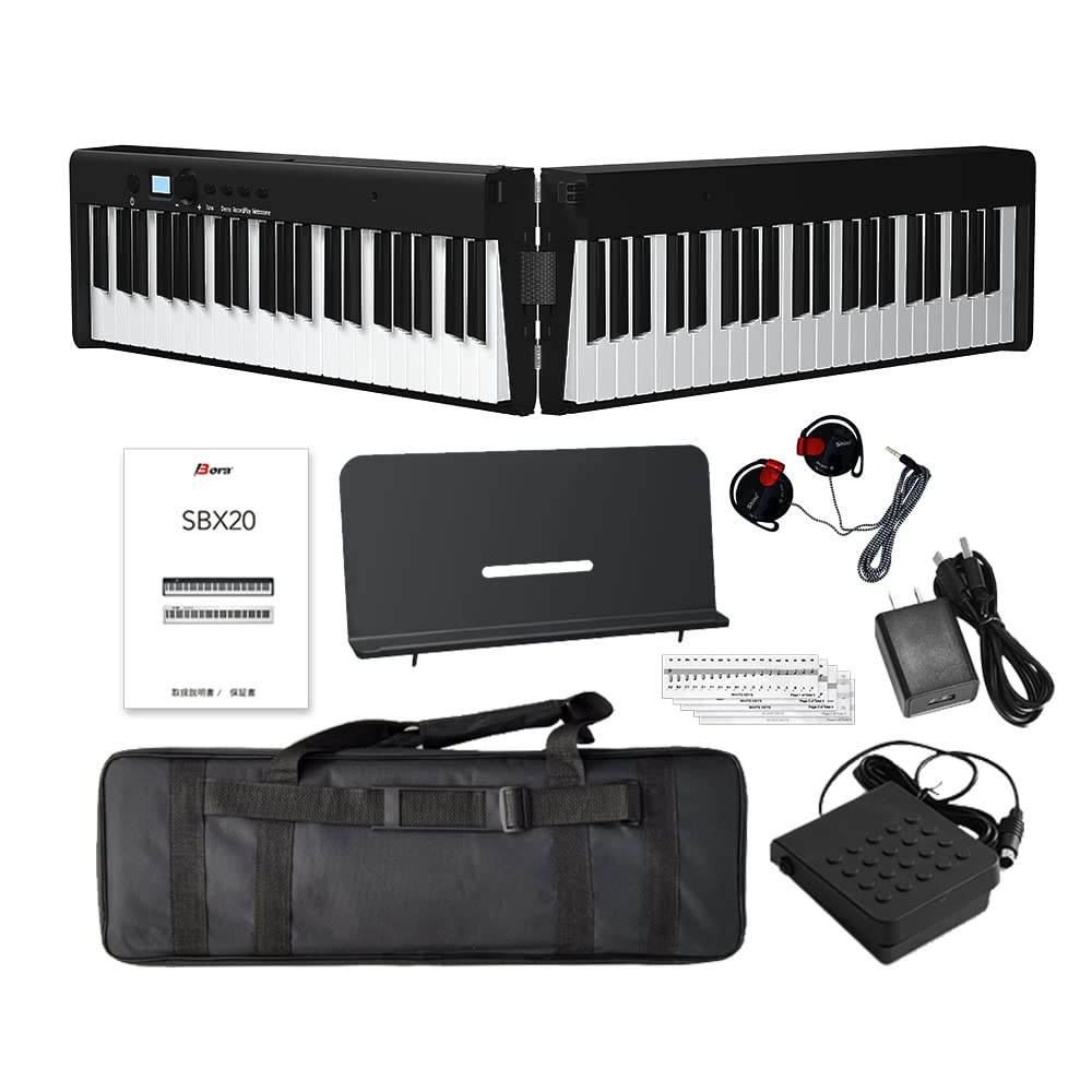 Amazon | BORA 折りたたみ電子ピアノ 88鍵盤 キーボード スリムボディ