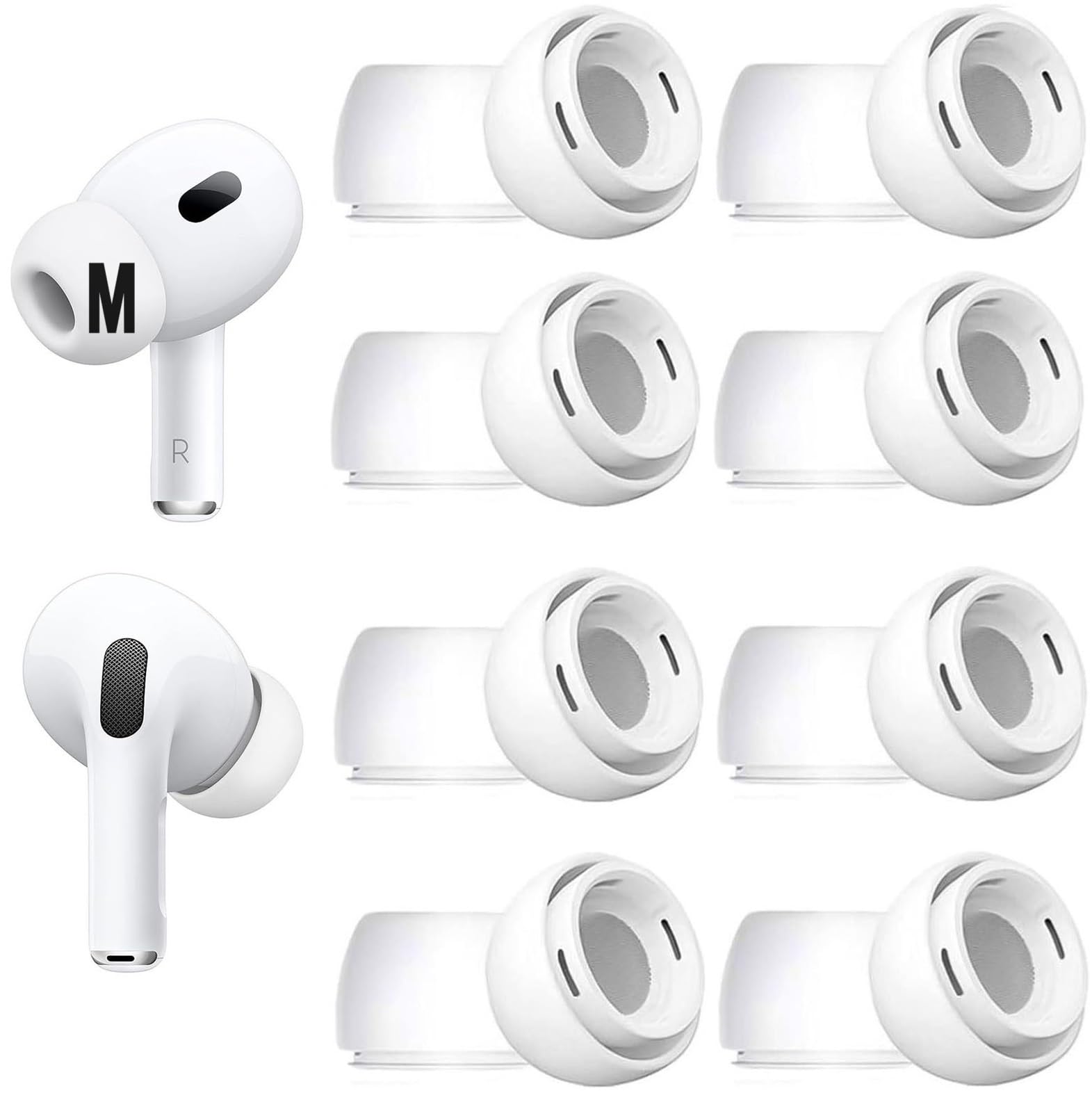 8 Sets Medium Size Ear Tips Replacement for AirPods Pro 2nd / 1st