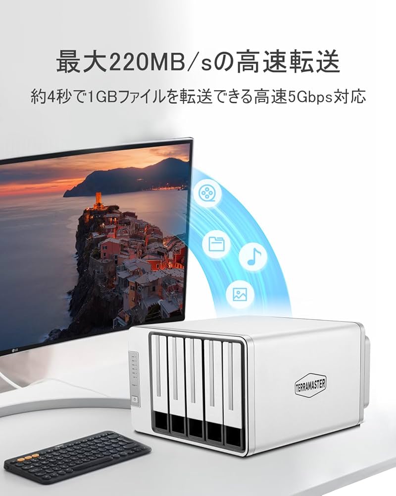 Amazon.co.jp: TERRAMASTER D5-310 USB3.1 Type-C 5ベイ 外付けHDD