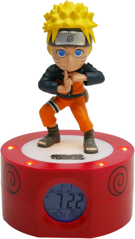 Amazon.co.jp: TEKNOFUN ナルト夜光目覚まし時計 ブラック オレンジ