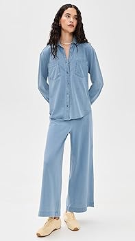 Z SUPPLY Women's Scout Jersey Denim Pants, Santorini Indigo, XS at