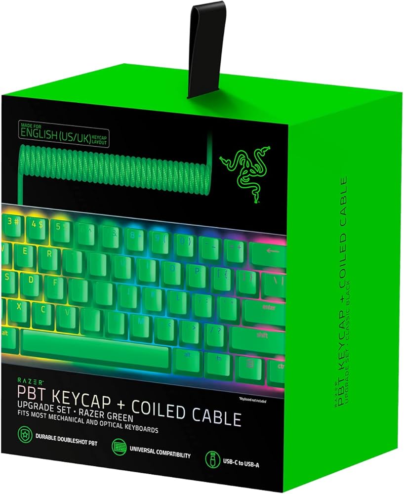Amazon.co.jp: Razer PBT Keycap + Coiled Cable Upgrade Set (Razer