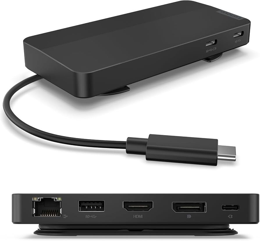 Amazon.com: Lenovo USB-C Dual Display Travel Dock - 7 Ports