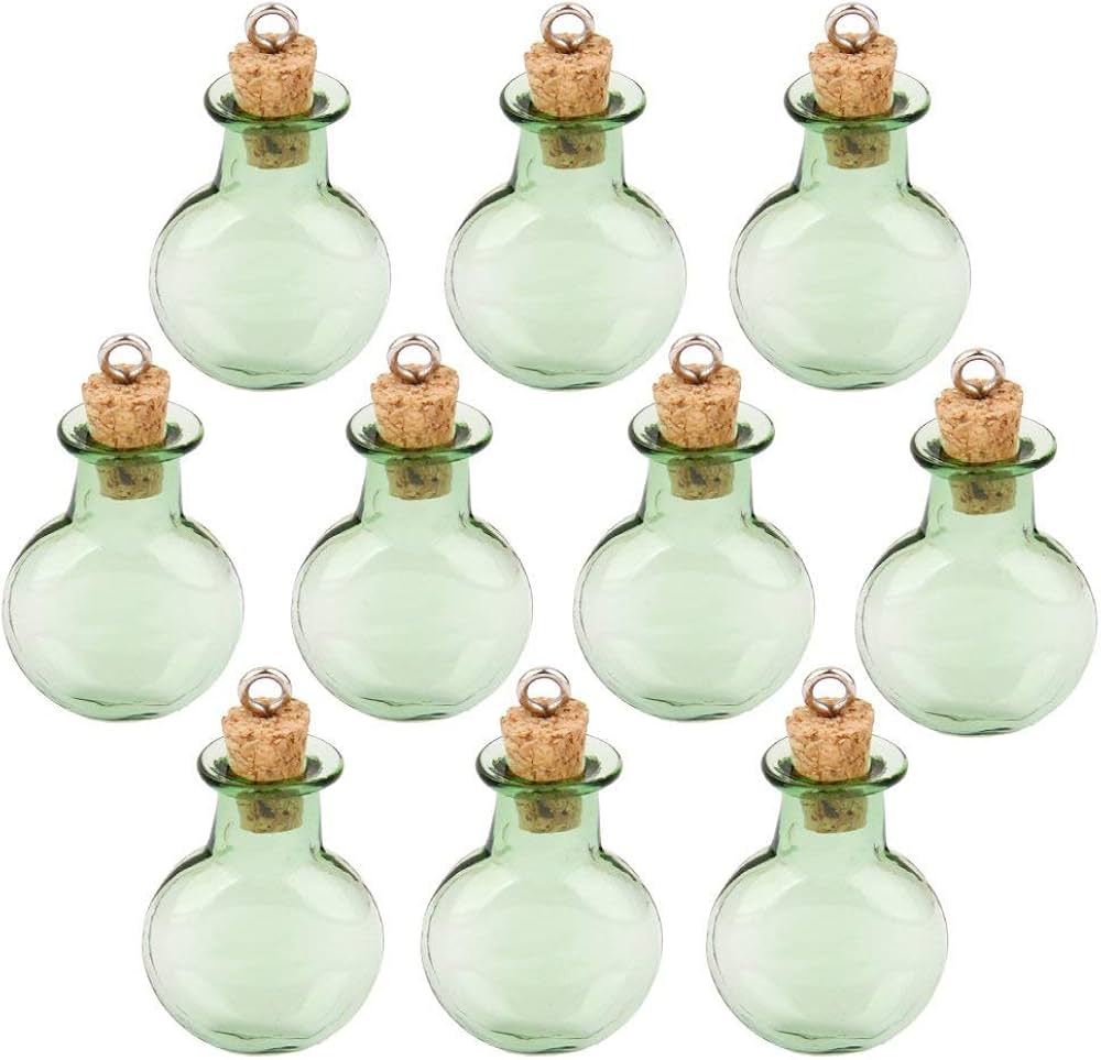 Amazon.co.jp: ZenRa 10個 ミニカラーガラスボトル かわいい瓶 コルク