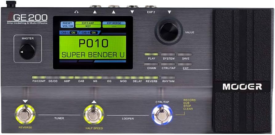 Amazon.com: MOOER GE200 Guitar Amp Modelling Multi Effects Pedal