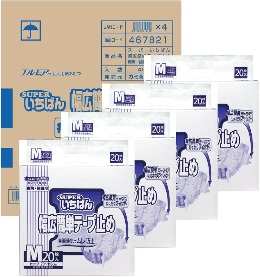 Amazon | エルモア いちばん 幅広簡単テープ止め 病院・施設用 男女