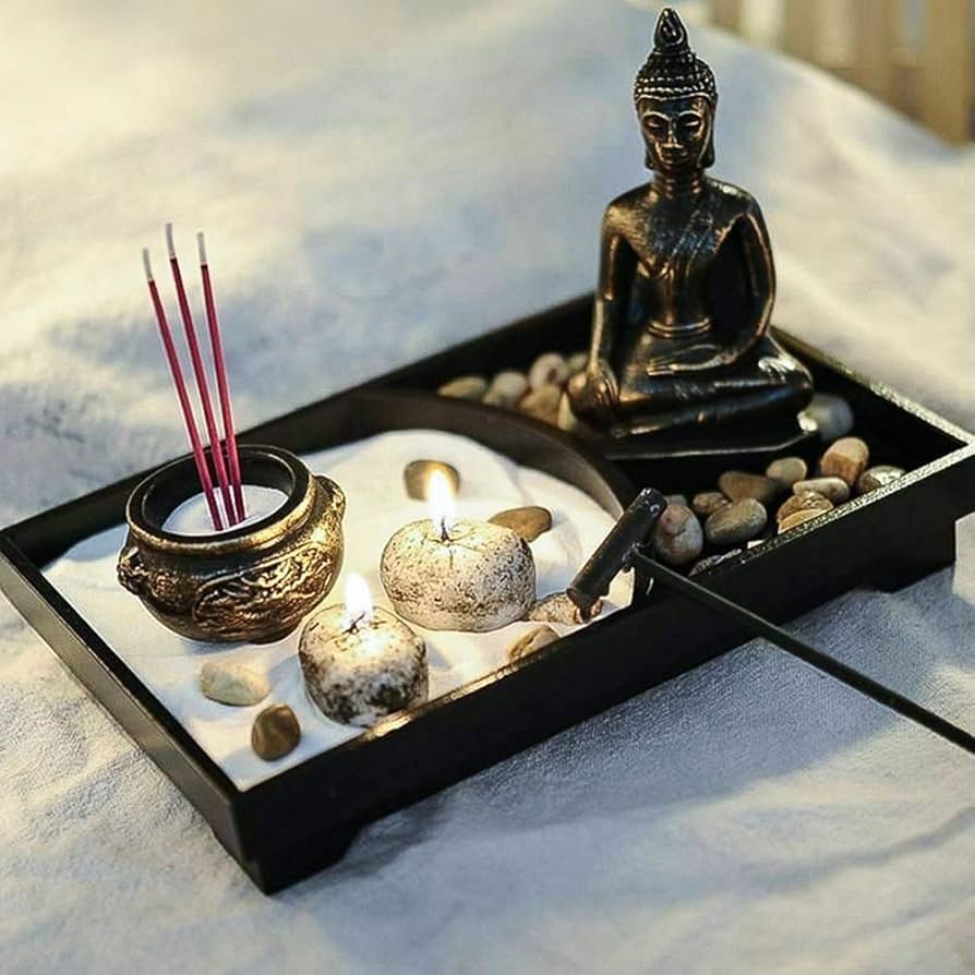Amazon.com: Royal Brands Zen Garden with Buddha, Rake, Rock Candle