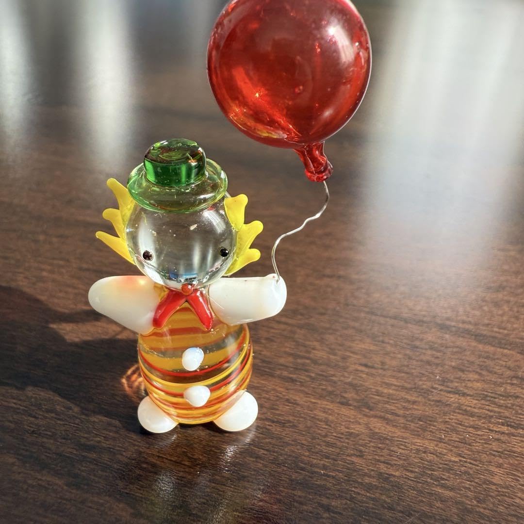 ☆ゆきみだいふく☆】レア！MURANO☆フロストガラス ピエロ人形 置物