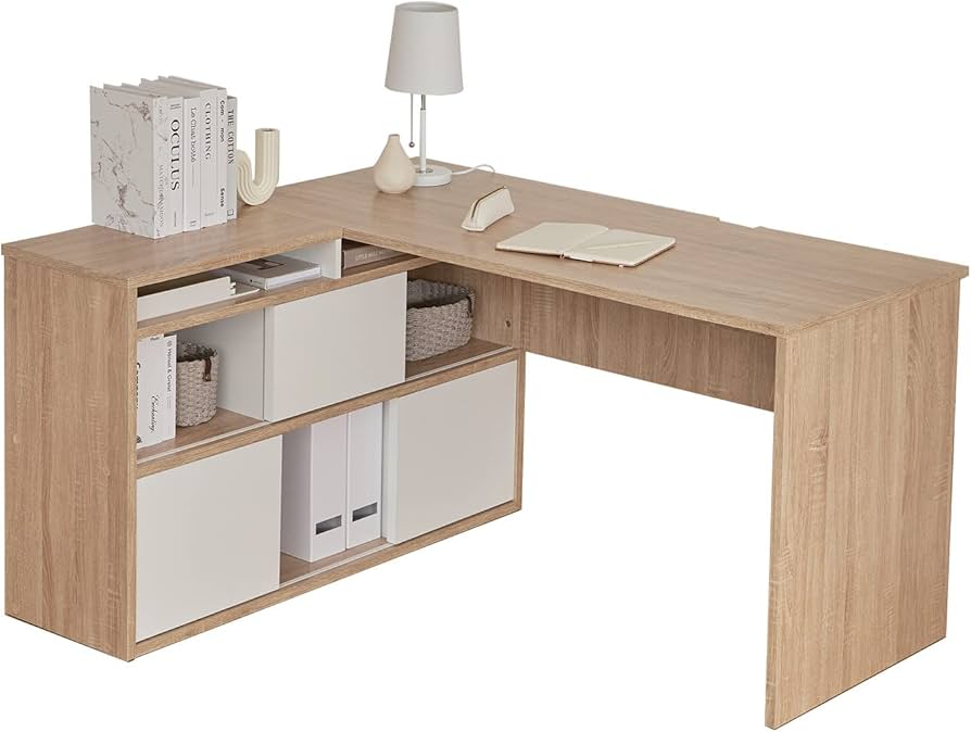 Amazon | LOWYA ロウヤ パソコンデスク 学習机 勉強机 L字 PCデスク