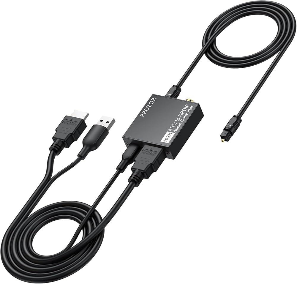 PROZOR 192KHz HDMI ARC to Optical Audio Adapter, 7ft/2.1m ARC